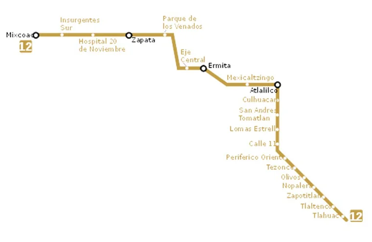 Mapa metro línea 12